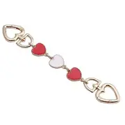 LOHGOU Purse Chain Strap Heart Handbag Charms Bag Short Chain Red White Red