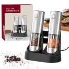 Electric Salt and Pepper Grinders Set Capacity 190ML USB Rechargeable Base