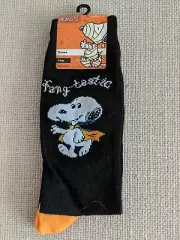 Peanuts Halloween Socks Snoopy Vampire Fang-tastic