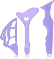 DAGEDA 3Pcs Eyeliner Stencils Set, Suitable for Eyetour Eyeshadow, Eyeliner,Mascara Shield,Reusable Silicone Eyebrow Stencils Eye Liner Tool Multi-functional Makeup Tool(Purple)