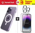 For iPhone 16 15 14 13 12 X Pro Max MagSafe Clear Magnetic Shockproof Case Cover