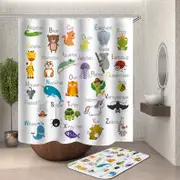ABC Animals for Kids Shower Curtain