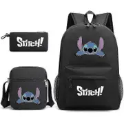 3pcs/set Lilo Stitch Backpack Kids Gifts School Bag Travel Rucksack Lunch Bag-i Z