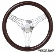 1961-66 Chrysler Dodge Plymouth Cars 14" Dark Wood Discord Banjo Steering Wheel