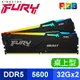 Kingston 金士頓 FURY Beast RGB 獸獵者 DDR5-5600 32G*2 桌上型超頻記憶體(支援XMP3.0、EXPO)《黑》(KF556C36BBEAK2-64)