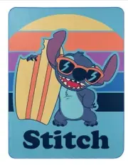60” x 80” Character Youth Throw, Stitch Plush Fabric Throw, Stitch