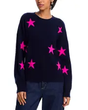 Aqua Cashmere Star Crewneck Sweater - Exclusive