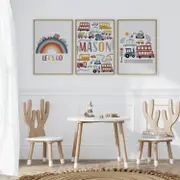 [Namly Design] Poster - Let's Go Vehicle Theme / Set of 3