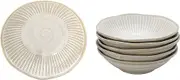 New (Amazon.co.jp Exclusive) (Commercial Set) Old Folk House Cafe Series, Easy to Match with Any Dish, Color Glazed Water Repellent Tokusa, Japanese Light 5.0 Bowl, Titanium Mat, White, Set of 6