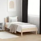wooden bed frame solid pine wood single bed 92x187 cm natural color 4737