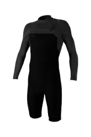 O Neill Hyperfreak 2mm Chest Zip LS Springsuit A00-22-Black-Black LT