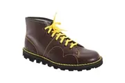 Grafters Mens Original Coated Leather Retro Monkey Boots (Wine) - UTDF107