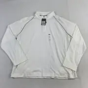 Van Heusen Quarter Zip Pullover Sweatshirt Mens XXL Regular Fit White Stretch