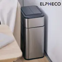 在飛比找momo購物網優惠-【ELPHECO】不鏽鋼雙開除臭感應垃圾桶50公升 ELPH