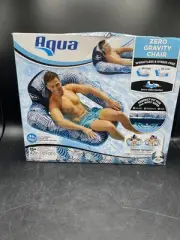 Aqua Zero Gravity Inflatable Comfort Swimming Pool Chair Lounge Float, Blue Fern