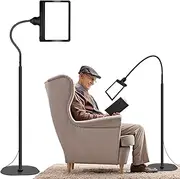 5X Floor Magnifying Glass with Light and Stand,3-in-1 Adjustable Brightness Lighted Magnifiers,36 LED Flexible Gooseneck Large Magnifying Lamp for Reading,Sewing,Crafts,Painting,Close Work,DIY,Repair