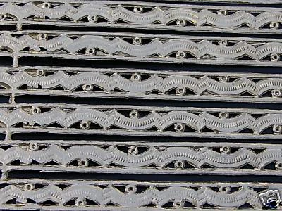 German Gold Foil Dresden Scrap Art Die Cut ABSTRACT WAVE Border Trim Braid