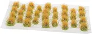 1 Sheet Artificial Turf Simulated Grass Simulation Mini Woodland Scenery Material Fake Cluster Grass for Crafts Landscape Model Sand Faux Static Grass Khaki Plastic