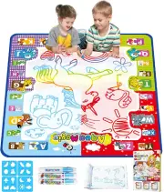 Aqua Water Doodle Mat 31 X 31 Inches Extra Large Magic Drawing Doodling Mat Colo