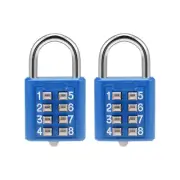 8-Digit Combination Padlock Push Button Lock for Locker Cabinet Blue 2Pcs