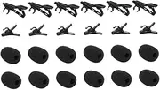 VICASKY 1 Set Lavalier Microphone Replacement Kit - With 6pcs Metal Tie Clips 6pcs Plastic Wire Clips And 12pcs Windscreen Covers Ideal For Interview Video Recording