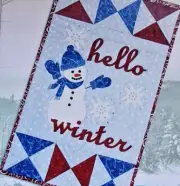 Hello Winter Applique Wall Hanging Pattern~New Uncut 12" x 20"