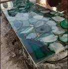 36" x 22" Green Agate Coffee Table / agate Natural Stones Counter Slab Décor