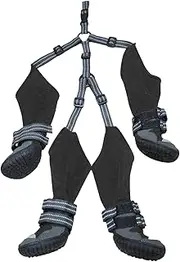 Waterproof Dog Boots - Adjustable Paw Protectors No Slip All Weather Shoes for Winter Snow Hiking | Reflective Shoes with Secure Fit Bot