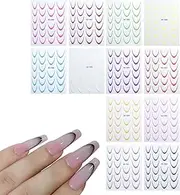 French Tip Nail Stickers - 12 Sheets French Tip Stickers | French Manicure Stencils Stickers Decals | Moon Shape French Manicure Nail Stickers | Waterproof Gradient Nail Stickers 288 Pieces