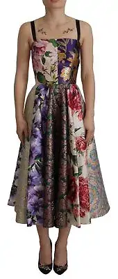Dolce & Gabbana Patchwork Elegance Silk Blend Women's Dress Authentic