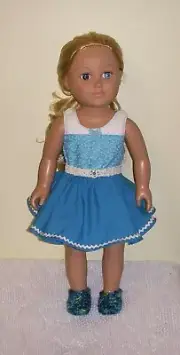 18 inch doll clothes that will fit most 18" dolls. Homemade, dress, belt, shoes