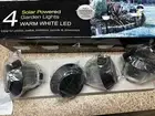 Lot 4 Solar Powered Black LED Landscape Garden Light Plastic Lens Warm White