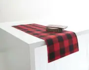 Buffalo Check Red and Black Christmas Table Runner 13" X 72"