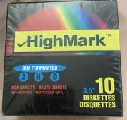 HighMark 10 Floppy Diskette 2HD High Density IBM Formatted 3.5" New & Sealed