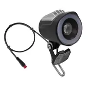 QD228 LED Headlight Electric Bicycle Scooter Waterproof Connector Front Light with Horn Accessories Black