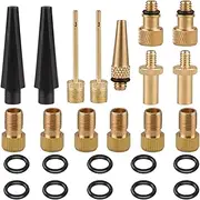 WADY Bicycle Presta Schrader Valve Adaptor, Brass Bike Pump Adapters, Ball Pump Needle, Balloon Inflatable Toys Nozzle, Air Pump Accessories for Standard Pump or Air Compressor(25Pcs)