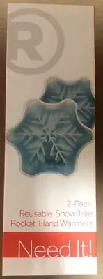 2-Pack Reusable Snowflake Pocket Hand Warmers, New in sealed package