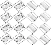 SEWACC 1set 50pcs Bra Clasps Hooks Swimsuit Clasp Removable Belt Closures Studs Belt Buckle Clasp Buckles Cleavage Control Push Bra Clips for The Back Clip Hooks Stand Press Straps Silver