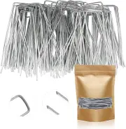 50 Pcs Garden Nails Garden Stakes, Stainless Steel Ground Spikes for Securing...