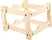 Wooden Wine Bottle Rack Wine Holder Freestanding Small Wine Rack Wine Display Stand Wine Storage Shelf Stemware Holder Liquor Cabinet for Home Modern Wine Rack Desktop Storage Rack