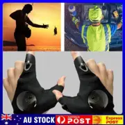 Finger Gloves with LED Light Flashlight Tools Outdoor Gear Rescue Torch AU