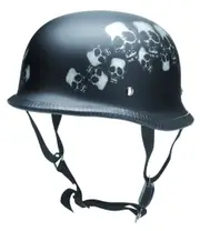Redbike RK 305 Skull Oldtimer Jet Helmet, black, Size M for Men