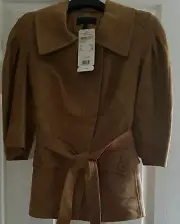 Escada Sport KurzJack Jacket Short Blazer w/ Belt Camel Size 38 Style 64016