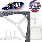 Bed Sheet Holder Straps Heavy Duty Elastic Fasteners for Fitted Sheets 2 Sets