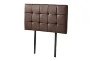 PU Leather Single Bed Deluxe Headboard Bedhead - Brown