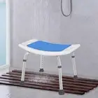 Adjustable Shower Stool Bath Chair Portable PVC Seat for Elderly
