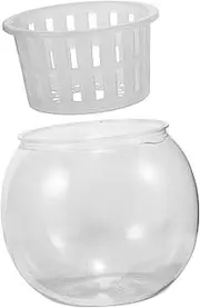 FUTUREORYY Transparent Plastic Fish Tank Small Goldfish Bowl for Hydroponics Compact Desktop Aquarium Easy Maintenance for Apartments and Offices