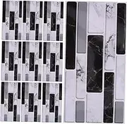 SOESFOUFU Versatile PVC Kitchen Wall Tiles Self-Adhesive Marble Mosaic Waterproof Backsplash for Home Office