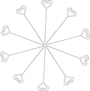 Iron Memo Board 20pcs Heart Shaped Wire Holder for Table Numbers Photo Clips for Wedding Birthday Decor