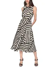 Karl Lagerfeld Paris Printed Rumpled Midi Dress
